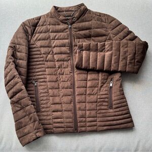 Guess Brown Lightweight Puffer Quilted Jacket